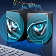 thumbnail image 4 of YUNAFFT Computer Speakers 2.0 USB Powered Gaming Speakers With RGB LED Light 3.5mm Aux Input Stereo Mini Multimedia Speaker For PC Desktop Laptop Cellphone Monitor, 4 of 6