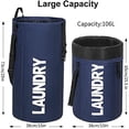 thumbnail image 2 of Cesta lavand. grande Chrislley 106L con cordón, plegable estudiantes y viajes (azul oscuro), 2 of 3