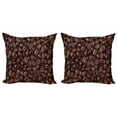 thumbnail image 1 of Coffee Throw Pillow Cushion Cover Pack of 2, Freshly Roasted Beans Top View of a Clutter Aromatic Elements, Zippered Double-Side Digital Print, 4 Sizes, Redwood Grey, by Ambesonne, 1 of 2