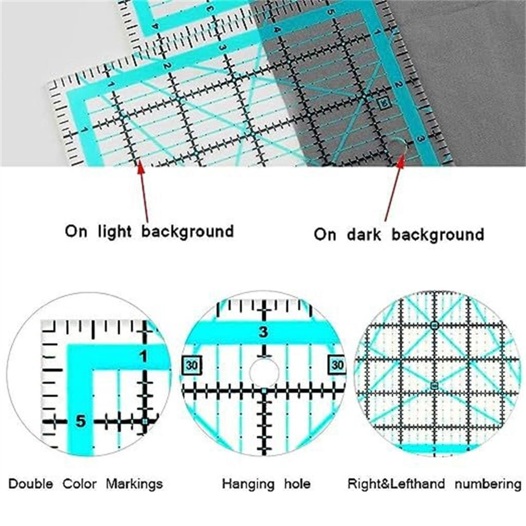 Necvior Professional Acrylic Quilting Ruler With Measurement Markings Patchwork Templates For Fabric Cutting Sewing Project