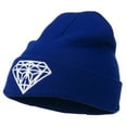 thumbnail image 2 of Big Diamond Embroidered Long Beanie - Royal OSFM, 2 of 5