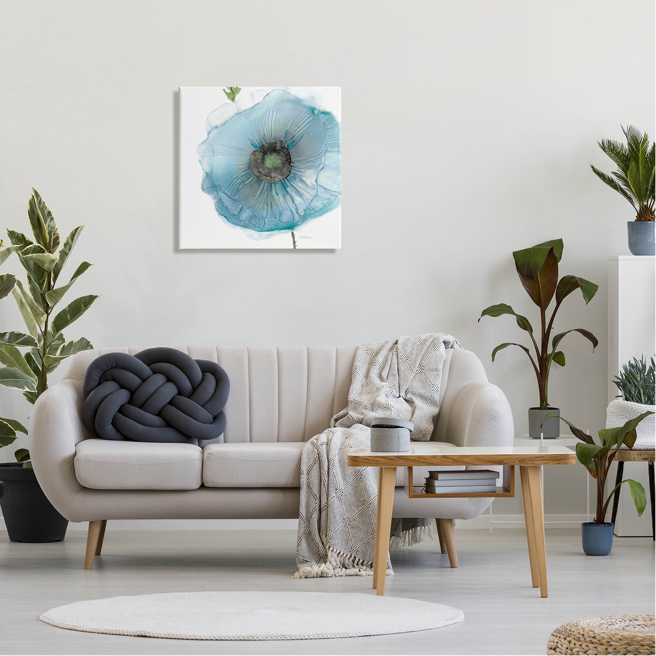 Stupell Industries Modern Floral Poppy Shape Graphic Art Gallery Wrapped Canvas Print Wall Art, Design by Carol Robinson