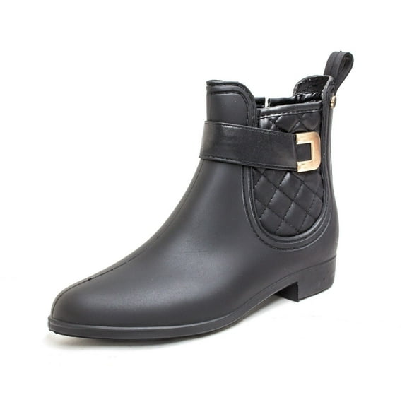 Henry Ferrera Quilted Clarity Sky-3 Chelsea Rain Snow Boots Waterproof Black (Black, 6)