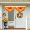 thumbnail image 4 of Thanksgiving Day Scalloped Flag Stripe Printed Yard Fence Hanging For Indoor And Outdoor Use With Canvas Header And Eyelets Diameter 70.8In, 4 of 6