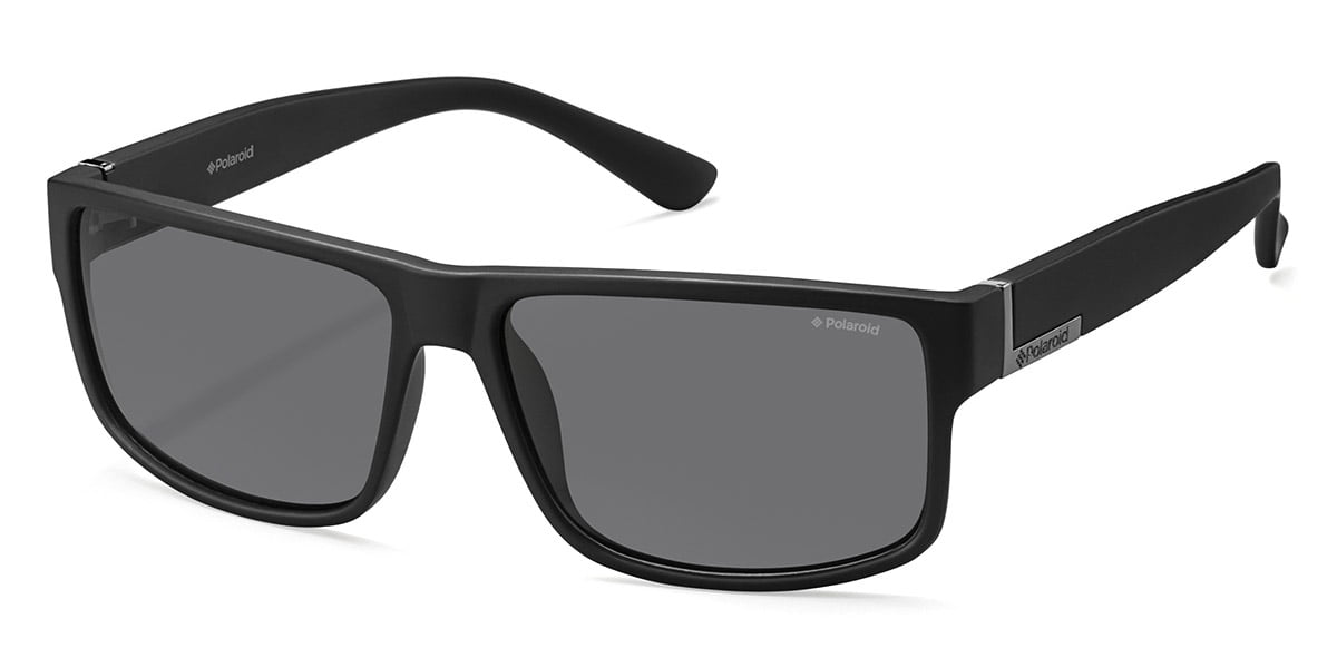 Polaroid 2030/S Full Rim Rectangular Matte Black Sunglasses