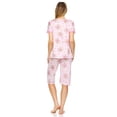 thumbnail image 2 of Lati Fashion Women Capri and Short Sleeve Top 2-Piece Female Pajamas Set Pink L, 2 of 4