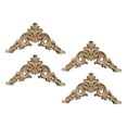 thumbnail image 2 of 4Pcs Wood Carved Appliques Corners Onlays Details Overlay Decoration for Bed 10cmx10cmx0.8cm, 2 of 8