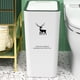 thumbnail image 4 of Papelera de plástico para baño con tapa sin contacto | Cubo de basura de apertura por presión para cocina y oficina | Contenedor de basura estrecho y delgado para espacios pequeños, 4 of 9