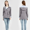 thumbnail image 5 of Vedolay Women Ladies Raincoat Zip Jacket Hoodie Sports Riding Outwear Coat 2023 Grey,XL, 5 of 5