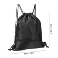 thumbnail image 2 of Uxcell Drawstring Backpack Bags Drawstring Gym Bag with Zip Pocket for Women Men Black, 2 of 5