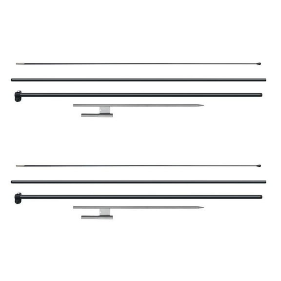 Two-Pack Feather Flag Pole Kit with 12.7 Ft Tall Swooper Flag Poles and Durable Ground Stakes, Easy Setup Outdoor Banner Flags for Events, Trade Shows, Yard Advertising, Retail Promotions, and