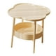 thumbnail image 3 of Mesa auxiliar de 2 niveles, estante de almacenamiento para mesa de sofá, mesa auxiliar moderna, mesa de té pequeña para espacio pequeño, habitación, amarillo claro, 3 of 7