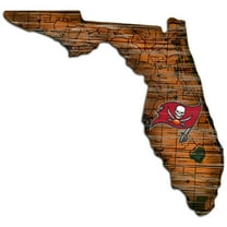 Tampa Bay Buccaneers 23.5" x 23.5" Distressed State with Logo Sign