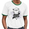thumbnail image 2 of Not a Ghost Just Dead Inside Ringer Tee Shirt Unisex Large White/Kelly Green, 2 of 5