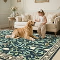 thumbnail image 6 of Garvee Washable Runner Rug 2x6 Botanical Print Rugs Living Room Rugs, Farmhouse Non-Slip Indoor Rug Soft Stain Resistant Carpet for Entryway Laundry Room Bedroom, Dark Blue, 6 of 8