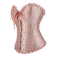 thumbnail image 2 of ZQUUVOU Women's Corset Top Vintage Renaissance Jacquard Bustier with Lace Up Back Tummy Control ShapewearFashionable Layering Pink, 2 of 8