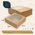 thumbnail image 3 of Cajas para tartas NPLUX, 30 unidades, con ventana, 25 x 25 x 8 cm, color marrón, 3 of 6