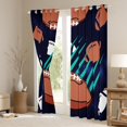 thumbnail image 3 of Feelyou Cartoon Rugby Boys Blackout Curtains Set of 2 (52x84 Each), Art Graffiti Lines Window Curtains, Video Football Game Curtains and Drapes, Living Room Curtains Decor, 3 of 6