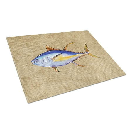 

Carolines Treasures 8817LCB Tuna Fish Glass Cutting Board Large 12H x 16W multicolor
