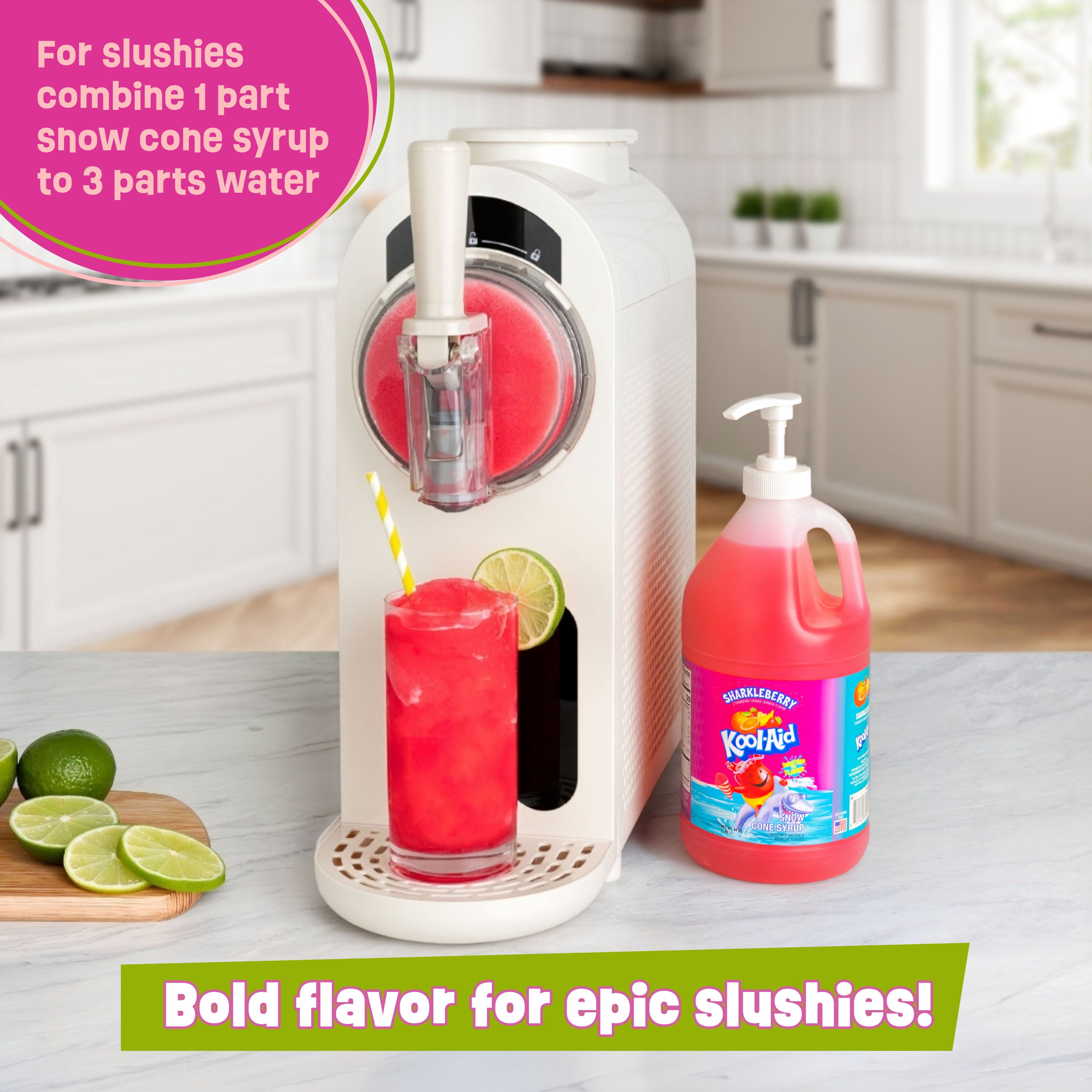 Kool-Aid Sharkleberry Snow Cone Syrup, 64 oz (1/2 Gal) Pump Bottle, Snow Cone Maker Ready