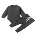 thumbnail image 1 of Infant Baby Boys Girls Clothing Sets Long Sleeve Ribbed Bodysuits Elastic Pants Yellow 12-18 Months, 1 of 8