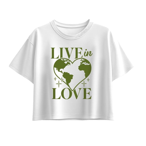 Instant Message - Live In Love - Youth Girl Short Sleeve Boxy Tee