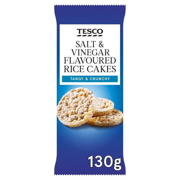 Tesco Salt & Vinegar Rice Cakes 130G, Imported from Britain
