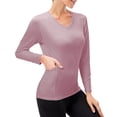 thumbnail image 1 of Camisa deportiva para mujer con bolsillo, estiramiento de secado rápido, delgado, cuello en V, manga Abanopi Camisa de entrenamiento, 1 of 7