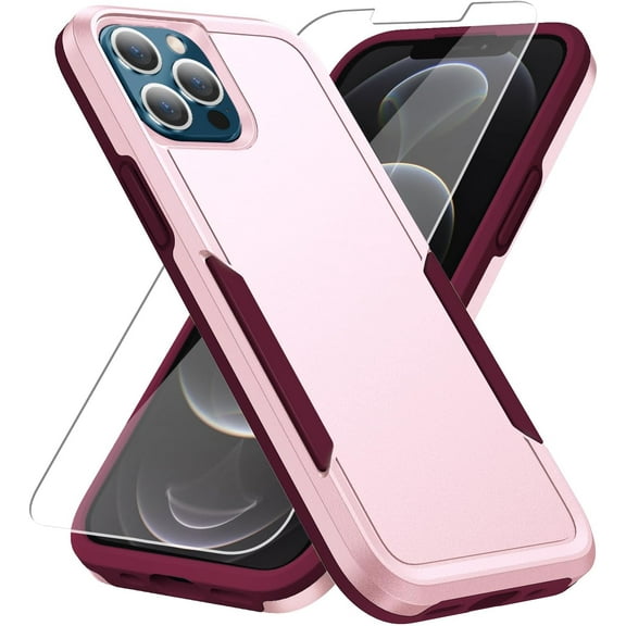 MYKOMI for iPhone 12 Case,iPhone 12 Pro Case with HD Screen Protector [Military Grade Drop Tested] Heavy-Duty Tough Rugged Shockproof Protective Case for iPhone 12/iPhone 12 Pro