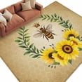 thumbnail image 6 of Sunflowers Area Rug 5x8 Washable Rug Non Slip Farmhouse Bees Spring Summer Watercolor Floral Leaf Large Area Rug Soft Stainresistant Indoor Floor Carpet for Bedroom Home Office Dining Room, 6 of 8