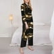 thumbnail image 3 of Balery Golden Lips Modern Sculpture Conjunto de Pijama con Estampado para Mujer, Conjunto de Dos Piezas con Manga Larga, Ropa de Dormir Suave con Bolsillos, Pijamas Cómodos-XX-Large, 3 of 7