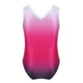 thumbnail image 2 of JanJean Kids Girls One Piece Ballet Dance Gymnastic Leotard Sleeveless V-Neck Shiny Rhinestone Rose_Red 8, 2 of 7