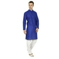 thumbnail image 5 of Indian Handmade Light Cotton Linen Summer Wear Long Kurta Pyjama Dress Set, 5 of 6