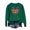 thumbnail image 6 of Craaazy Mardi Gras Clothing for Women Round Neck Long Sleeve Carnival Shirts Gifts, 6 of 6