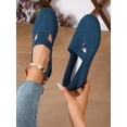 thumbnail image 7 of Women‘s Large Size Pink Knitting Hollow Out Breathable Flat Shoes For Spring And Summer, 7 of 7