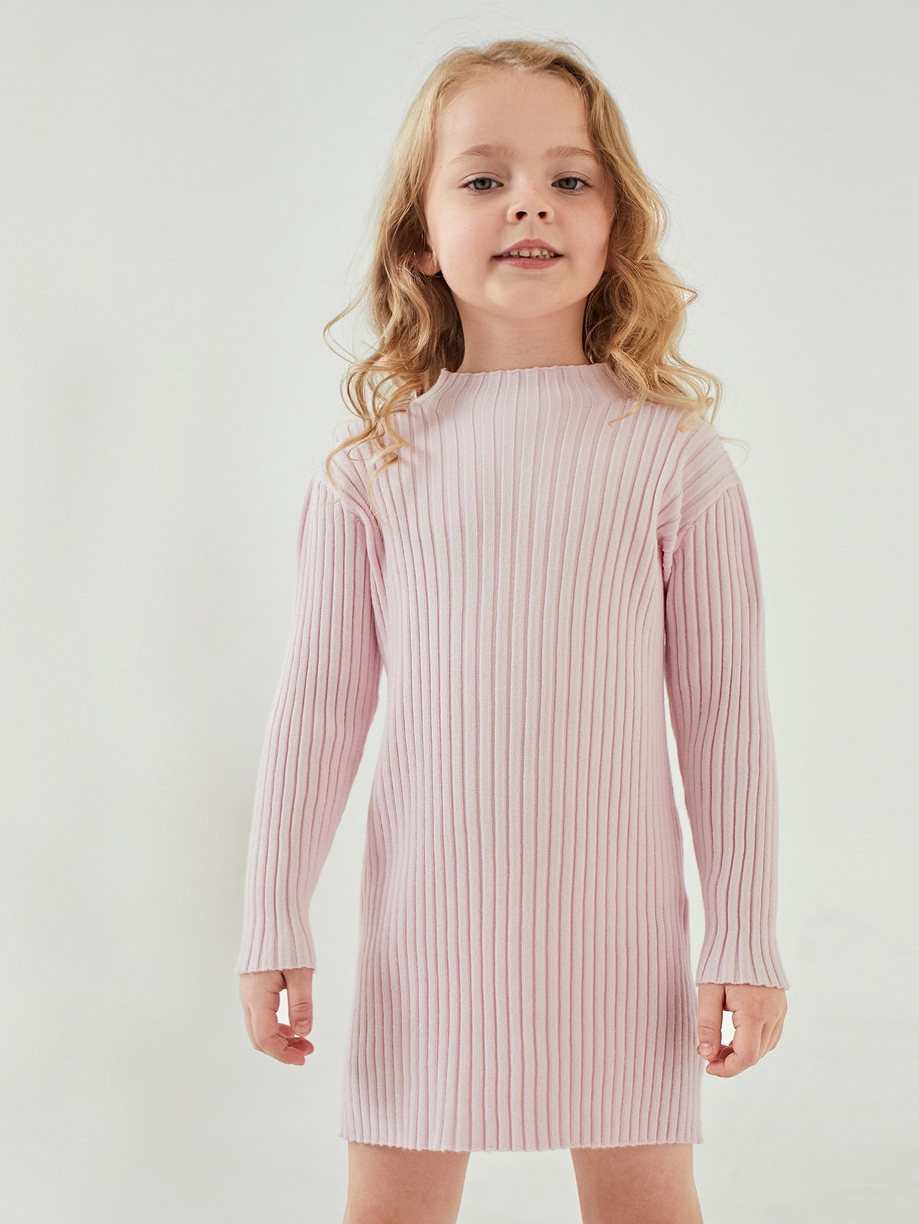 Toddler Girls Rib Knit Sweater Dress 