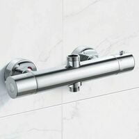 Thermostatic column, brass shower faucet high G3/4 BSP (26.4 mm) + low G1/2 BSP (21 mm) + center distance (150 mm)