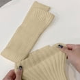 thumbnail image 5 of Sales Today Women's Cotton Knee High Socks Under $6 GIJNRIUIUA Light Yellow Knee-High Socks Women's Knit Stack Up Socks Over the Knee Extended Yoga Leggings Fitness Socks Tights Leg Warmers, 5 of 5