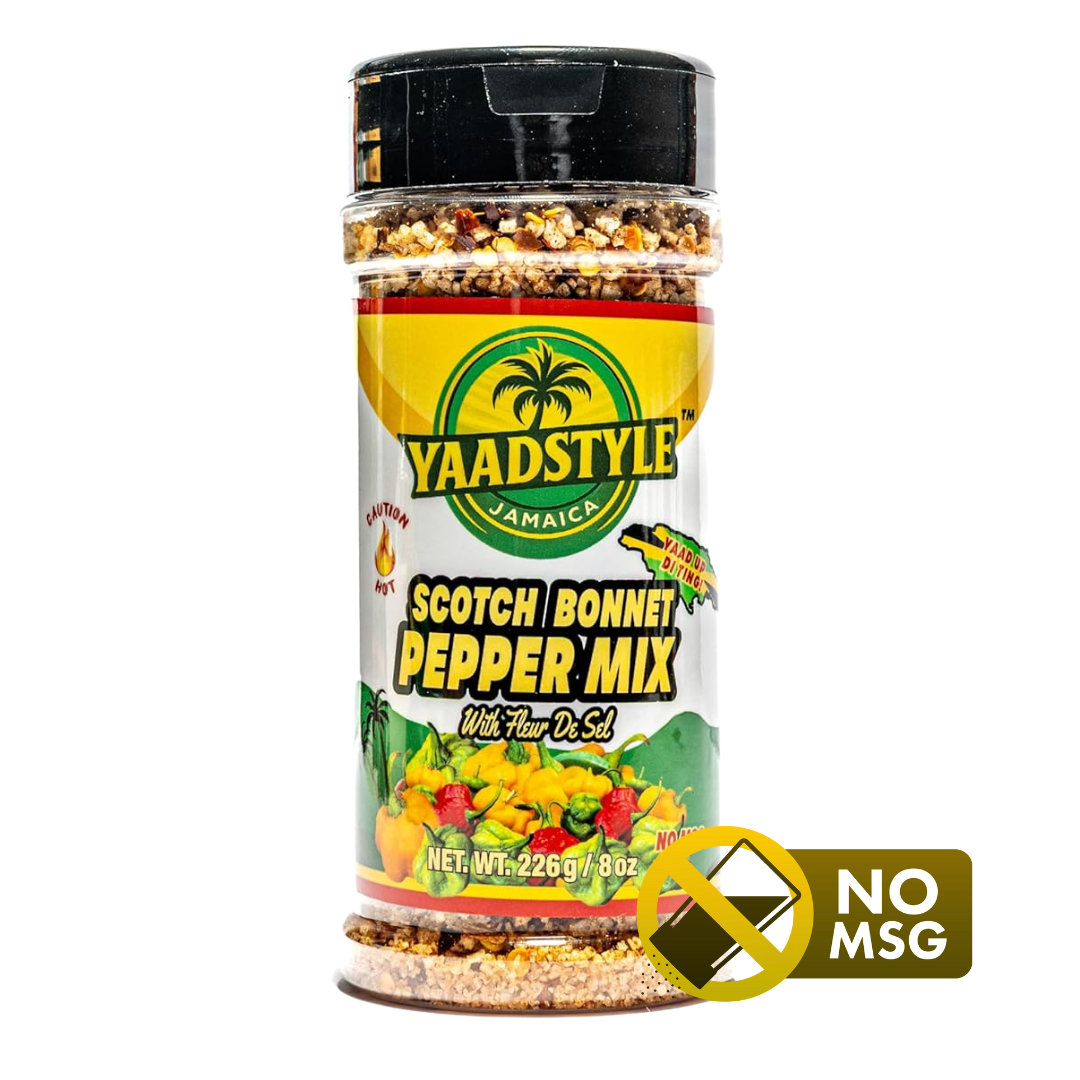 Jamaican YaadStyle Scotch Bonnet Pepper Mix with Fleur De Sel 8oz Pack of 3