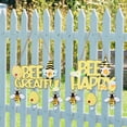 thumbnail image 2 of CSCHome Bee Welcome Wood Door Hanger Wooden Gnome Sign Farmhouse Wall Porch Art Summer Front Door Wreath Hanging, 2 of 4