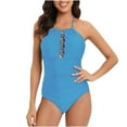 thumbnail image 2 of GaThRRgYP Womens Swimsuit under $10,Women Solid with Chest Pad without Underwire Bikini One-piece Swimsuit, 2 of 8