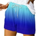 thumbnail image 2 of uublik Shorts for Women Trendy with Pockets Super Soft Loose Drawstring Casual Shorts Blue, 2 of 4