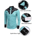 thumbnail image 3 of COOFANDY Men's Embroidered Shirt Casual Retro Button Down Wedding Shirt Slim Fit, 3 of 6