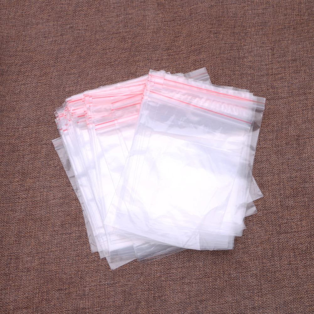 100pcs Clear Plastic Bag Grip Self Seal Resealable Mini   Packing Bags 