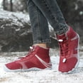 thumbnail image 3 of Womens Barefoot Wide Toe Snow Boots 2025 Winter Waterproof Non Slip Fleece Lined Zero Drop Hiking Fashion Sneakers Mid Calf Walking Combat Ankle Booties, 3 of 7