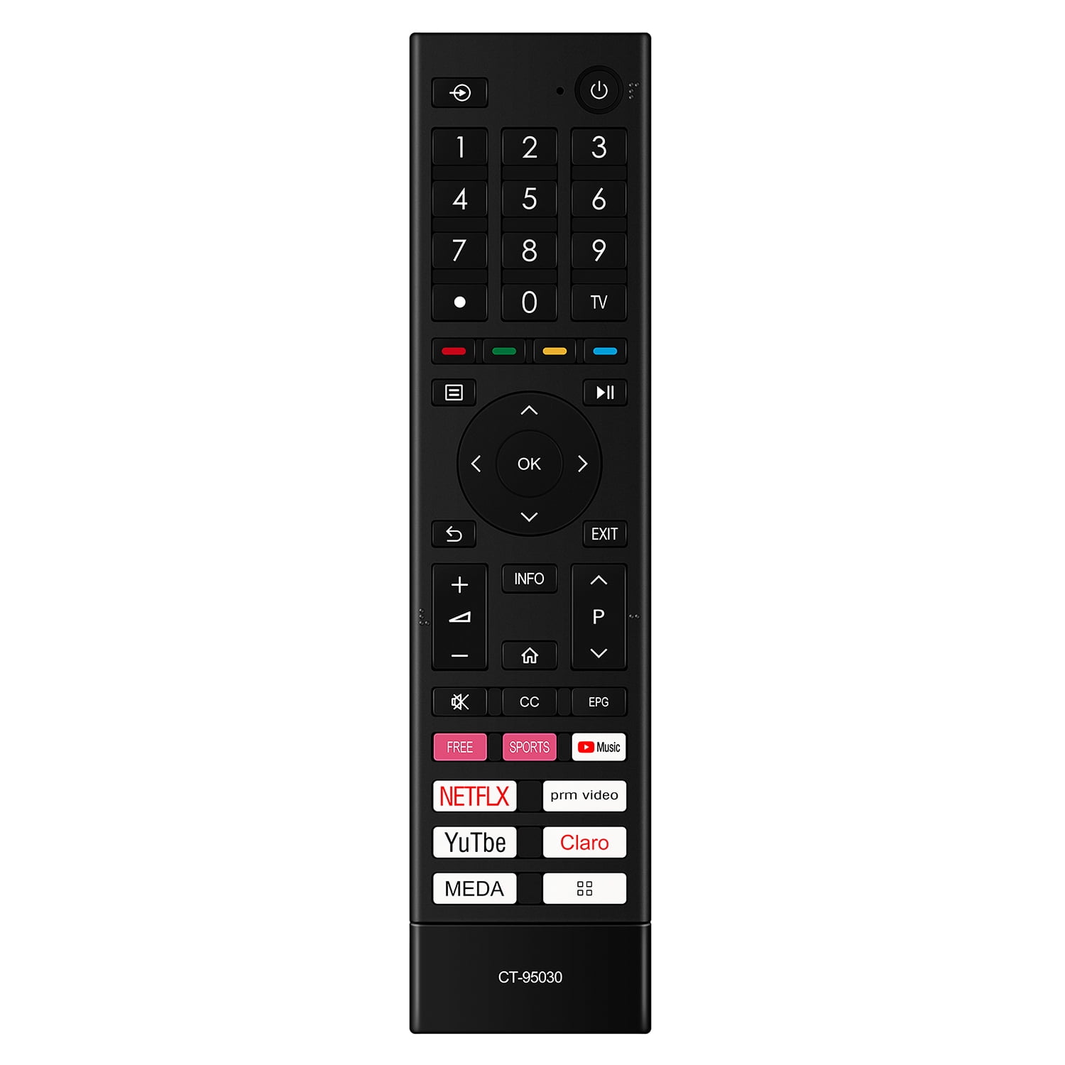 Vinabty CT-95030 Replaced Remote Control Fit For Toshiba and HISENSE LED LCD TV wiht APPS FREE SPORTS MUSIC NETFLIX PRIME-VIDEO YOUTUBE CLARO MEDIA