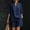 Navy plus size two piece set a1, variant on Cagogo Women Plus Size 2 Piece Set V Neck 3/4 Sleeve Shirt Shorts Casual Solid Loose Travel Outfits Lounge Tracksuits Summer Cruise Clothes Matching Lounge Sets, Red XL