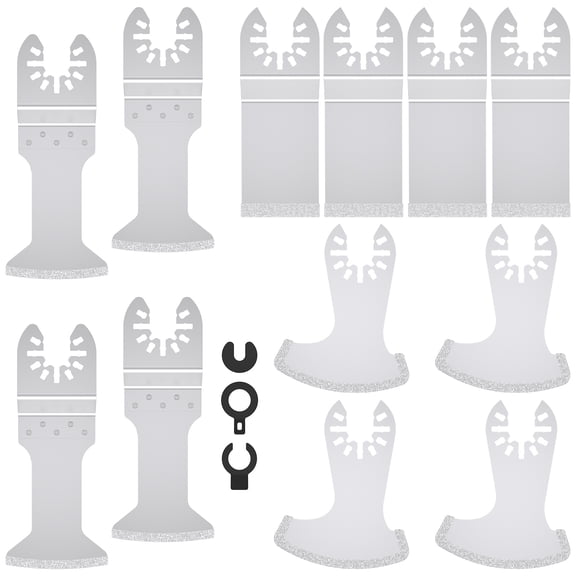 12Pcs Efficient Diamond Multitool Oscillating Blade Kit 3 Shims for DIY Bathroom Remodeling Project
