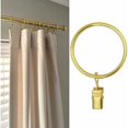 thumbnail image 5 of 20 anillas de cortina de metal con clips, cortinas decorativas para paneles de cortina, diámetro interior de 4,5 cm, dorado, 5 of 5