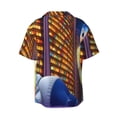thumbnail image 6 of Lsque inside out 2 print Men's Cuban Collar Short Sleeve Shirt Summer Beachwear Casual Button Down Fashionable Vacation Leisure Shirt-Medium, 6 of 7